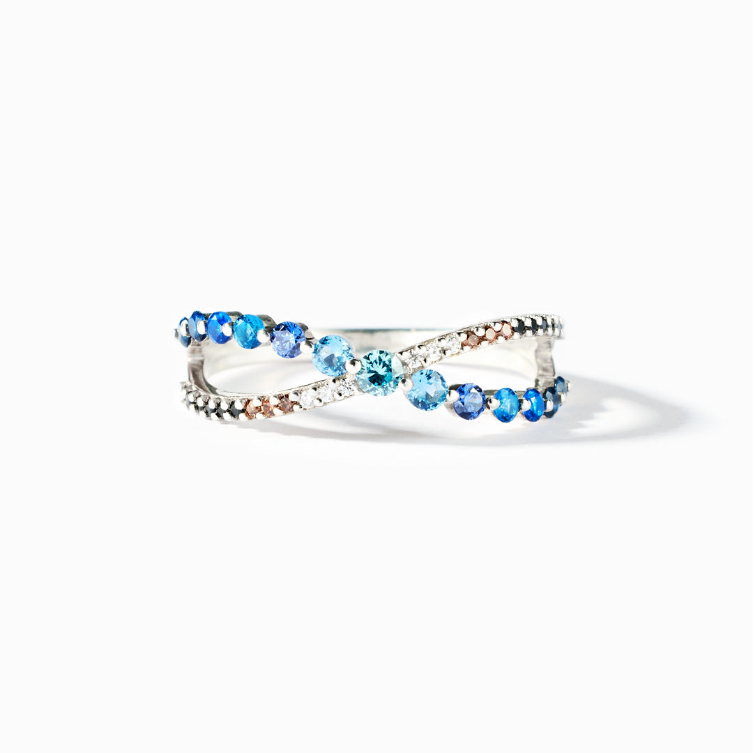 Thank You For Crossing My Path Pavé Crossover Ring