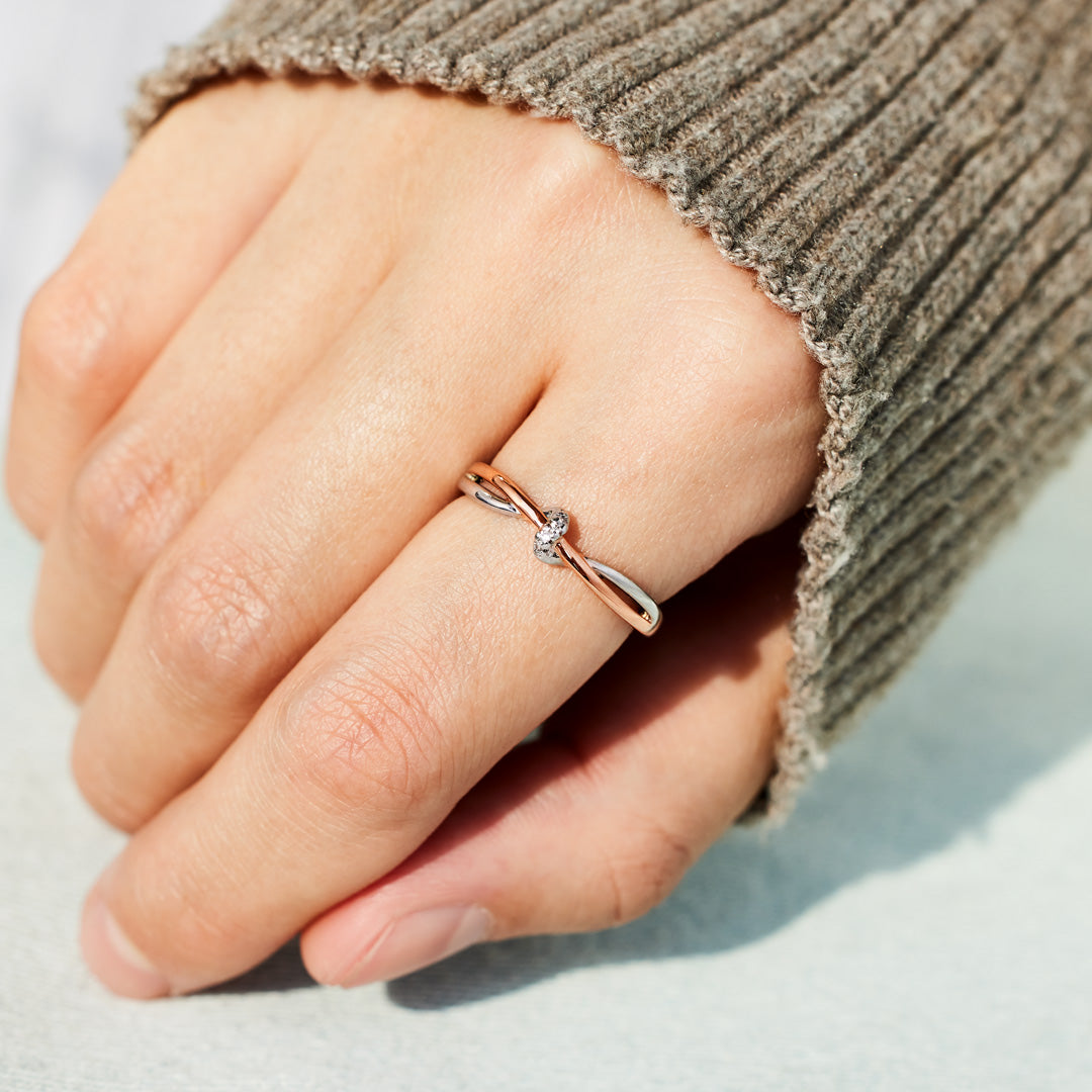 Entwined Forever Two-Tone Knot Ring